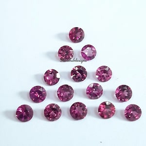 2.50MM, 3MM, 3.50MM, 4MM Natural Rhodolite Garnet Faceted Round Cut Gemstone, AAA Pink Garnet faceted Round Calibrated Stone for jewelry