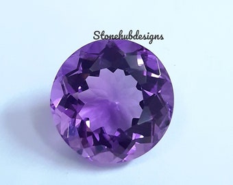 Natural Amethyst Faceted Round Cut Gemstone, AAA Amethyst faceted Round Cut Purple Color for jewelry