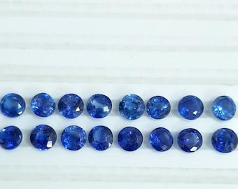 3MM, 4MM, 5MM, 6MM Natural Kyanite Faceted Round Cut Gemstone, AAA Quality Kyanite Round Cut Loose Stone For Jewelry
