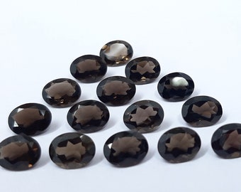 6x8MM, 7x9MM, 8x10MM Natural Smoky Quartz Faceted Oval Cut Gemstone, AAA Smoky quartz Oval cut for jewelry making stone