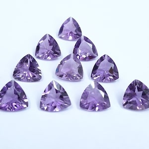 5MM, 6MM, 7MM, 8MM, 9MM, 10MM Natural Amethyst Faceted Trillion Cut Gemstone, AAA Amethyst Loose Calibrated Trillion Cut Stone For Jewelry