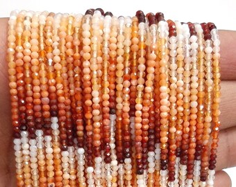 2-2.50MM Natural Fire opal micro faceted Rondelle beads, AAA Quality Mexican fire opal necklace beads For Jewelry Making