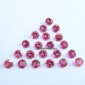 3 MM, 4 MM, 5 MM, 6 MM Natürlicher Rosa Topas facettierter Rundschliff Edelstein, AAA Rosa Topas Rundschliff facettiert kalibriert Größe Lose Edelstein