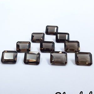 7x9MM, 8x10MM, 9x11MM Natural Smoky Quartz Faceted Octagon Cut Gemstone, AAA Smoky Quartz Octagon Cut for jewelry