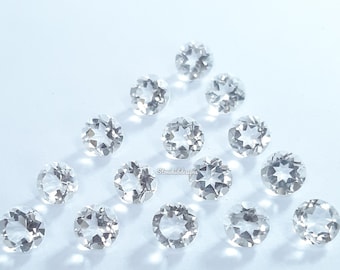 3MM, 3.5MM, 4MM, 4.50MM, 5MM, 6MM Natural Crystal Quartz Faceted Round Cut Gemstone, AAA White Crystal Quartz faceted Round Cut For Jewelry