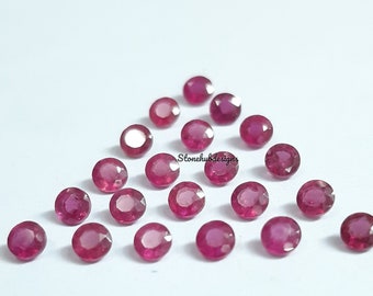 3MM, 4MM, 5MM RUBY Faceted Round Loose Gemstone, Ruby Round Faceted Loose Gemstone, GF Ruby Faceted Loose stone for Jewelry