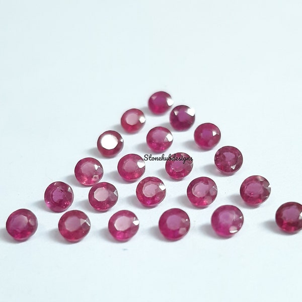 3MM, 4MM, 5MM RUBY Faceted Round Loose Gemstone, Ruby Round Faceted Loose Gemstone, GF Ruby Faceted Loose stone for Jewelry