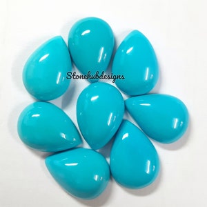 Cabochon di turchese naturale a forma di pera, 10 x 12 mm, 10 x 14 mm, 12 x 16 mm, 13 x 18 mm, pietra preziosa, AAA, cabochon di turchese dell'Arizona, modello "La bella addormentata" per gioielli.