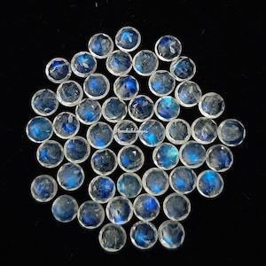 3MM, 4MM Natural Moonstone Faceted Round Loose Gemstone, RAINBOW Moonstone Round faceted Calibrated Size Gems for jewelry