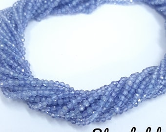 Cuentas de tanzanita natural facetadas microcortadas de 2-2,50 mm, cuentas diminutas de tanzanita azul AAA facetadas para joyería.