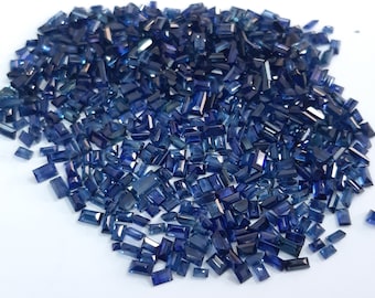1.5x2.5MM, 1.50x3MM, 2x3MM Natural Blue Sapphire faceted Baguette Cut Loose Stone, AAA Quality Loose Sapphire baguette Precious For Jewelry