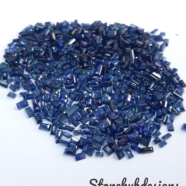 1.5x2.5MM, 1.50x3MM, 2x3MM Natural Blue Sapphire faceted Baguette Cut Loose Stone, AAA Quality Loose Sapphire baguette Precious For Jewelry