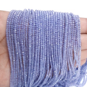 2-2.50MM Natural Tanzanite Micro cut faceted Rondelle Beads, AAA quality Tanzanite Beads For Jewelry Making, Top Tanzanite beads