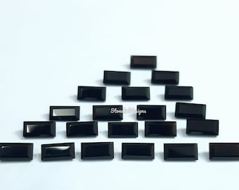 2x4MM, 2.5x5MM, 3x6MM Natural Black Onyx faceted Baguette Cut Gemstone, AAA BLACK ONYX faceted Baguette Cut Stone  For jewelry