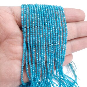 2-2.50MM Natural Neon Apatite Faceted Rondelle Beads, Micro Cut faceted beads, AAA quality neon apatite beads For Jewelry