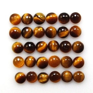 3 MM, 4 MM, 5 MM, 6 MM Natürliches Tigerauge Cabochon Runder Edelstein, AAA TIGER Eye Glatter runder Cabochon loser Edelstein für Schmuck