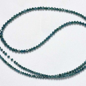 Natural Blue Diamond Faceted Rondelle Beads, Diamond Necklace, Diamond Faceted Beads, Natural Blue Diamond Beads, AAA quality beads
