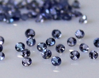Tanzanite naturale sfaccettata a taglio rotondo da 2 mm, 2,5 mm, 3 mm, 4 mm, gemma sfusa calibrata di tanzanite AAA sfaccettata a taglio rotondo per gioielli
