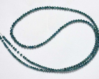 Natural Blue Diamond Faceted Rondelle Beads, Diamond Necklace, Diamond Faceted Beads, Natural Blue Diamond Beads, AAA quality beads
