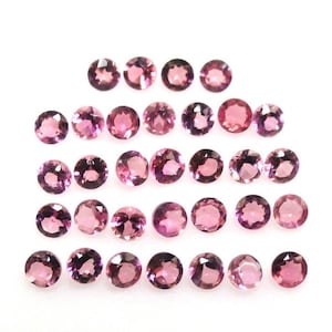 2MM, 3MM Natural Pink Tourmaline Faceted Round Cut Gemstone, AAA Quality Pink Tourmaline Round cut for jewelry making