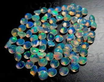 3MM, 4MM, 5MM Natural ETHIOPIAN OPAL Faceted Round Cut Gemstone, AAA Quality Ethiopian Opal Round Faceted Calibrated size Loose Gemstone