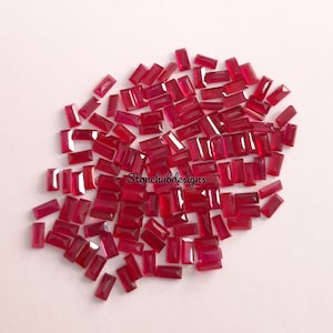 2x3.5MM, 2x4MM, 2.5x4.5MM, 2.5x5MM Natural Ruby Faceted Baguette Cut Loose Gemstone, AAA Reddish Ruby baguette Loose Precious For Jewelry