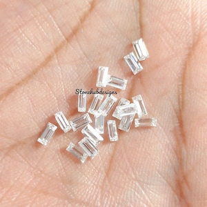 1x1.5MM to 1.5x4MM Moissanite Faceted Brilliant Baguette Cut Gemstone, AAA Quality D Color Loose Moissanite Baguette Gemstone For Jewelry