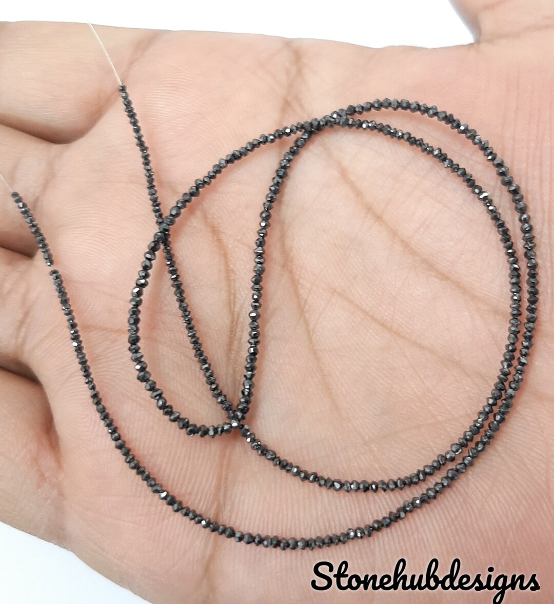 1 Fancy Color 0.66cts Natural Black Diamond Roundel Bead 9892B main image 0