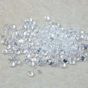 10 pcs 1MM, 1.50MM, 2MM, 2.50MM Natural White Topaz Faceted Round Cut Loose Gemstone,  AAA Quality White Topaz Round Cut For Topaz Jewelry