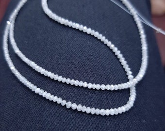Natural White Diamond Faceted Rondelle Beads, Diamond Necklace, AAA White Diamond Faceted Beads for Jewelry, White Diamond Beads