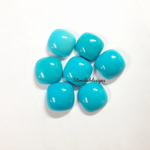 5 mm, 6 mm, 7 mm, 8 mm, 9 mm, 10 mm, pietra preziosa cabochon a cuscino di turchese naturale, AAA, turchese della Bella Addormentata, cabochon liscio a cuscino per gioielleria raffinata