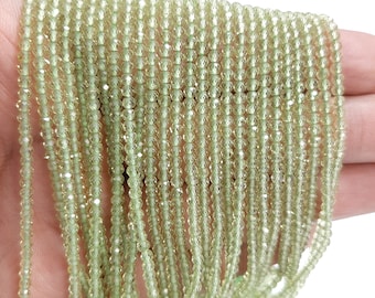 2-2.50MM Natural Peridot faceted Rondelle Micro Cut beads, AAA Quality Peridot Beads For Jewelry Making