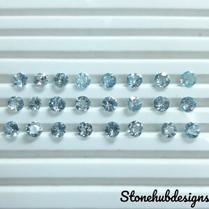 3MM, 4MM, 5MM Natural Blue Zircon Faceted Round Shape Loose Gemstones, AAA Quality Blue Zircon Round cut Loose For Jewelry Making zdjęcie 4