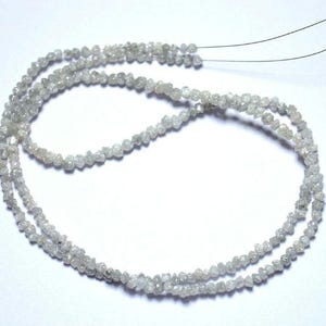 Natural Grey Diamond Uncut Rough Beads, Raw Rough Diamonds, Natural Rondelle Beads For Jewelry, Diamond Necklace