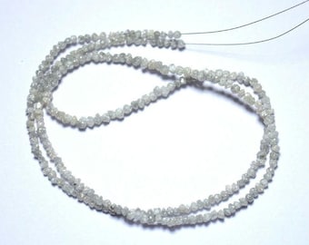 Natural Grey Diamond Uncut Rough Beads, Raw Rough Diamonds, Natural Rondelle Beads For Jewelry, Diamond Necklace