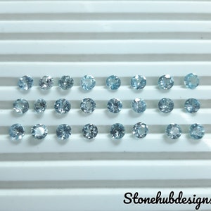 3MM, 4MM, 5MM Natural Blue Zircon Faceted Round Shape Loose Gemstones, AAA Quality Blue Zircon Round cut Loose For Jewelry Making zdjęcie 6