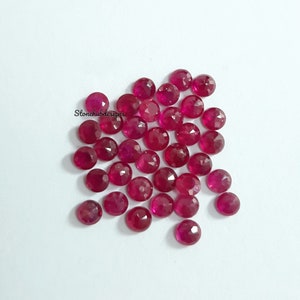 2.50MM, 3MM Natural Ruby Faceted Round Cut Loose Gemstone, 100% Natural genuine Pink Ruby Faceted Round Loose Gemstone For Jewelry
