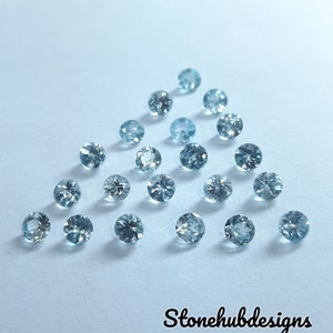 3MM, 4MM, 5MM Natural Blue Zircon Faceted Round Shape Loose Gemstones, AAA Quality Blue Zircon Round cut Loose For Jewelry Making zdjęcie 8