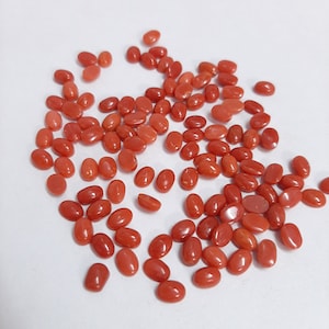 4 x 6 MM, 5 x 7 MM, 6 x 8 MM Natürliche italienische Koralle Oval Cabochon Lose Edelstein, AAA rote Koralle Glatt Oval Cabs Stein für Schmuck