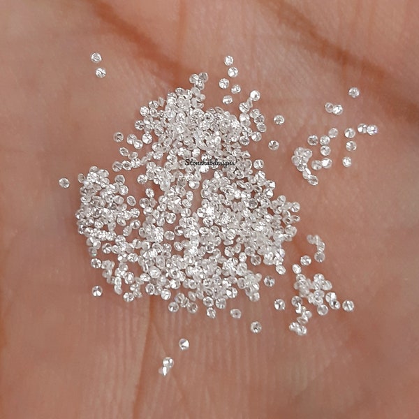 10 pièces de 0,7 mm à 1,30 mm blanc moissanite couleur D taille brillant ronde petite pierre en vrac pour la fabrication de micro pavés de bijoux