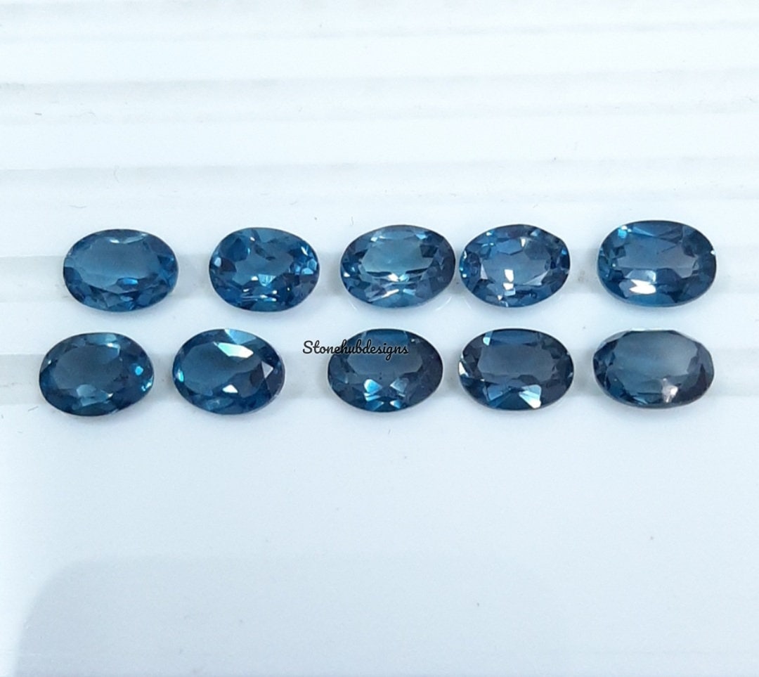 5x7MM, 6x8MM, 7x9MM Natural London Blue Topaz faceted Oval Cut Gemstone, AAA London Topaz Oval cut Calibrated Loose Gemstone for Jewelry