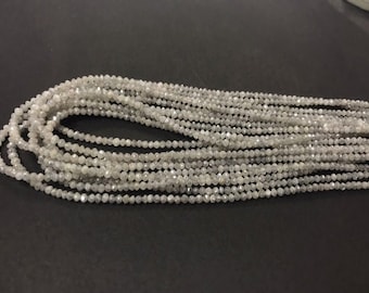 Natural Gray Diamond Faceted Rondelle Beads, AAA Grey Diamond Faceted Beads, Diamond Necklace, Grey Diamond Beads