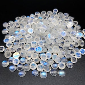 3 MM, 4 MM, 5 MM, 6 MM Natürlicher Mondstein Runde Cabochon Edelstein, AAA Top Qualität Blau Feuer Weiß Regenbogen Glatt Runde Für Schmuck