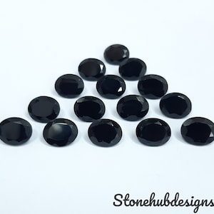 7x9MM, 8x10MM, 9x11MM, 10x12MM Natural Black Onyx faceted Oval Cut Gemstone, AAA BLACK ONYX faceted Oval Loose Calibrated Cut For jewelry