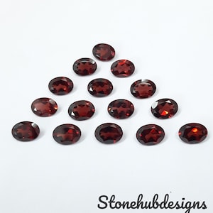 Natural Red Garnet 6x8mm Faceted Oval Cut Lot Loose AAA Gemstone 