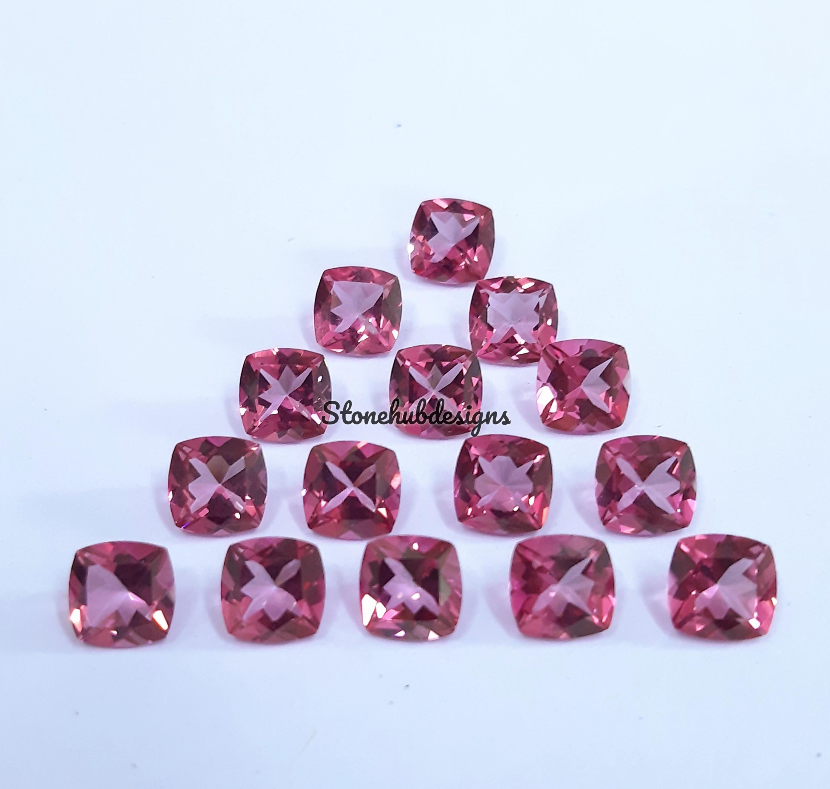 専用ページ8 7MM, 8MM, 9MM, 10MM Natural Pink Topaz Faceted Cushion Cut