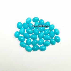2 x 3 mm, 3 x 4 mm, pietra preziosa ovale cabochon turchese naturale, AAA, turchese della Bella Addormentata, cabochon ovali lisci con retro piatto per gioielleria raffinata