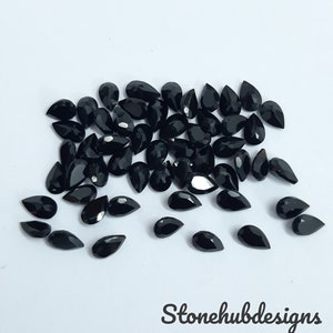 3 x 5 MM, 4 x 6 MM, 5 x 7 MM, 6 x 8 MM Natürliche schwarze Onyx facettierte Birne geschnitten Edelstein, AAA BLACK ONYX facettierte Birne Lose kalibrierter Schnitt Für die Schmuckherstellung