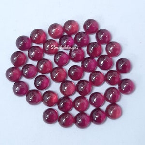 3MM, 4MM RUBY Cabochon Round Loose Gemstone, AAA Ruby Round Cabochon Loose Gemstone, GF Ruby Round Flat back Cabs Loose Stone for Jewelry
