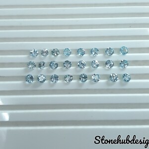 3MM, 4MM, 5MM Natural Blue Zircon Faceted Round Shape Loose Gemstones, AAA Quality Blue Zircon Round cut Loose For Jewelry Making zdjęcie 7